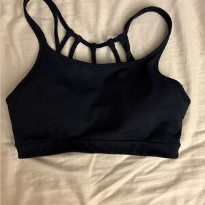Athleta Fully Focused navy sports bra